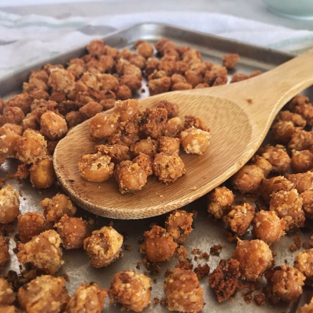 Garlic Parmesan Roasted Chickpeas Recipe
