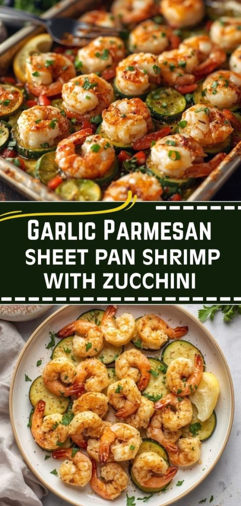 Garlic Parmesan Sheet Pan Shrimp with Zucchini Recipe