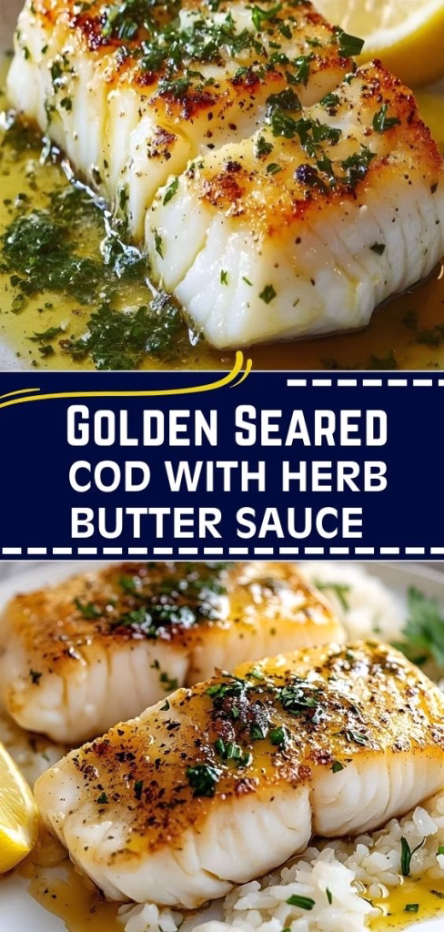 Golden Seared Cod with Herb Butter Sauce Recipe