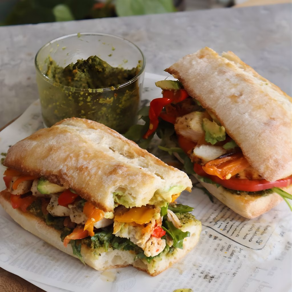 Grilled Chicken Sandwich with Pesto Recipe