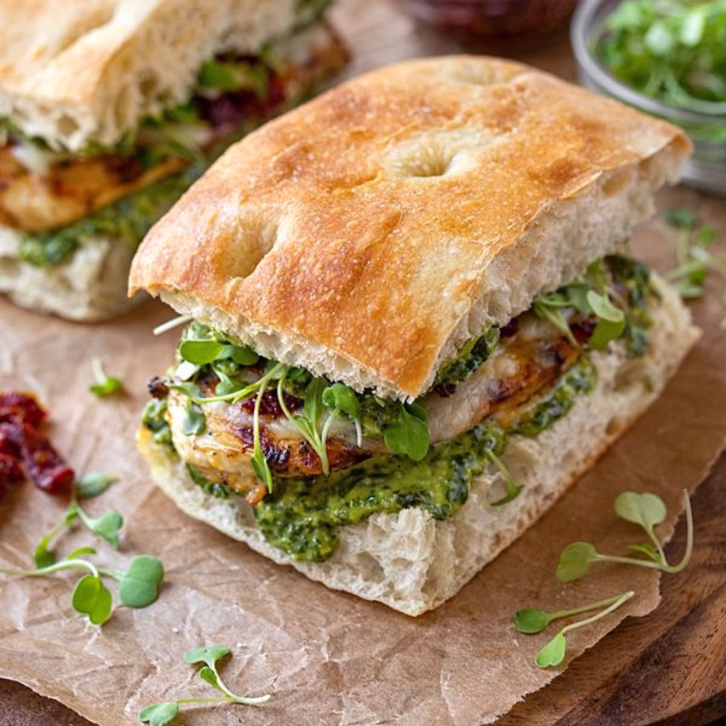 Grilled Chicken Sandwich with Pesto Recipe