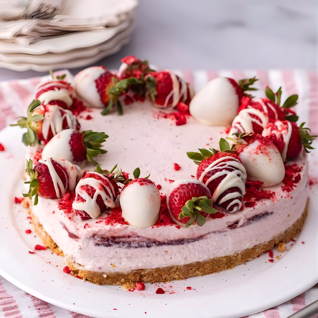 Heart-Shaped Strawberry Cheesecake Recipe