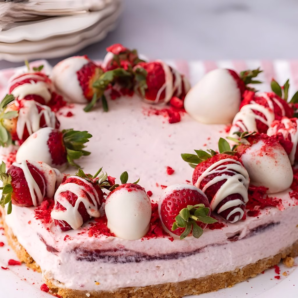 Heart-Shaped Strawberry Cheesecake Recipe