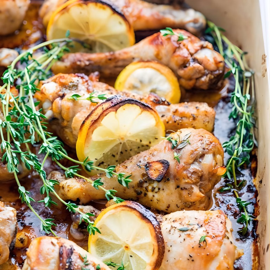 Lemon Garlic Roasted Chicken Legs Recipe