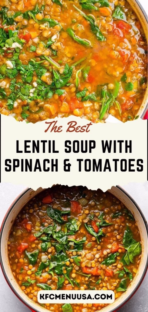 Lentil Soup with Spinach and Tomatoes Recipe