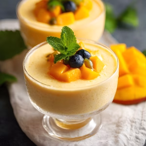 Mango Mousse with Whipped Cream Recipe
