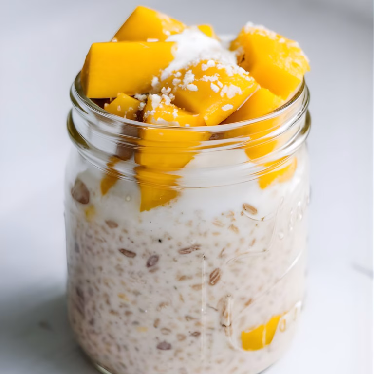 Mango and Coconut Overnight Oats Recipe