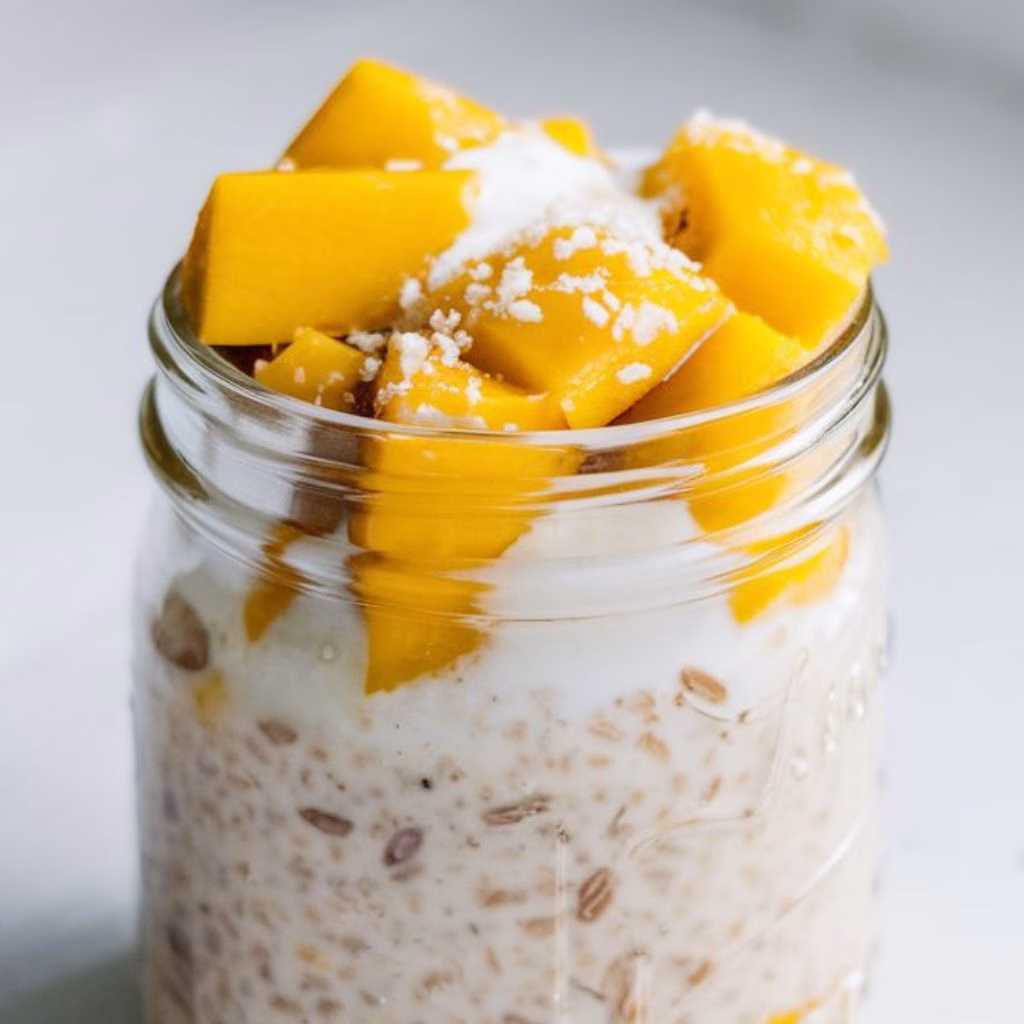 Mango and Coconut Overnight Oats Recipe