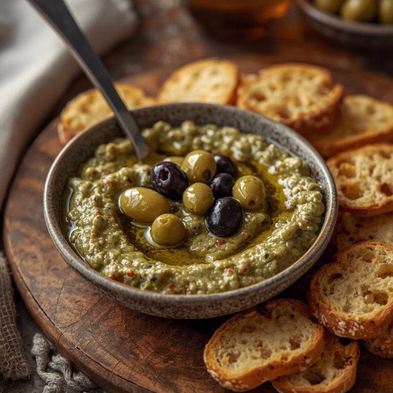 Mediterranean Olive Tapenade with Crostini Recipe