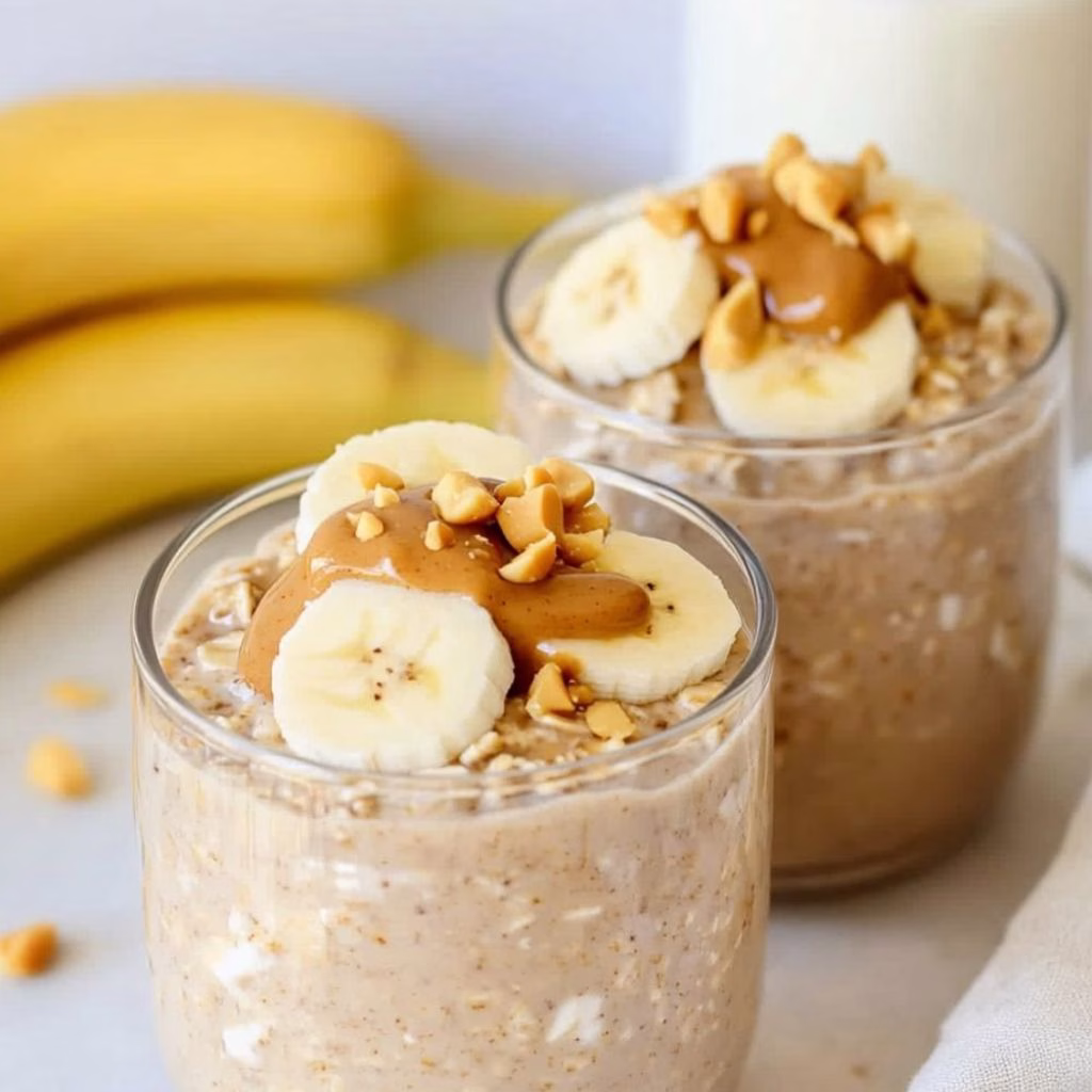 Peanut Butter and Banana Overnight Oats Recipe