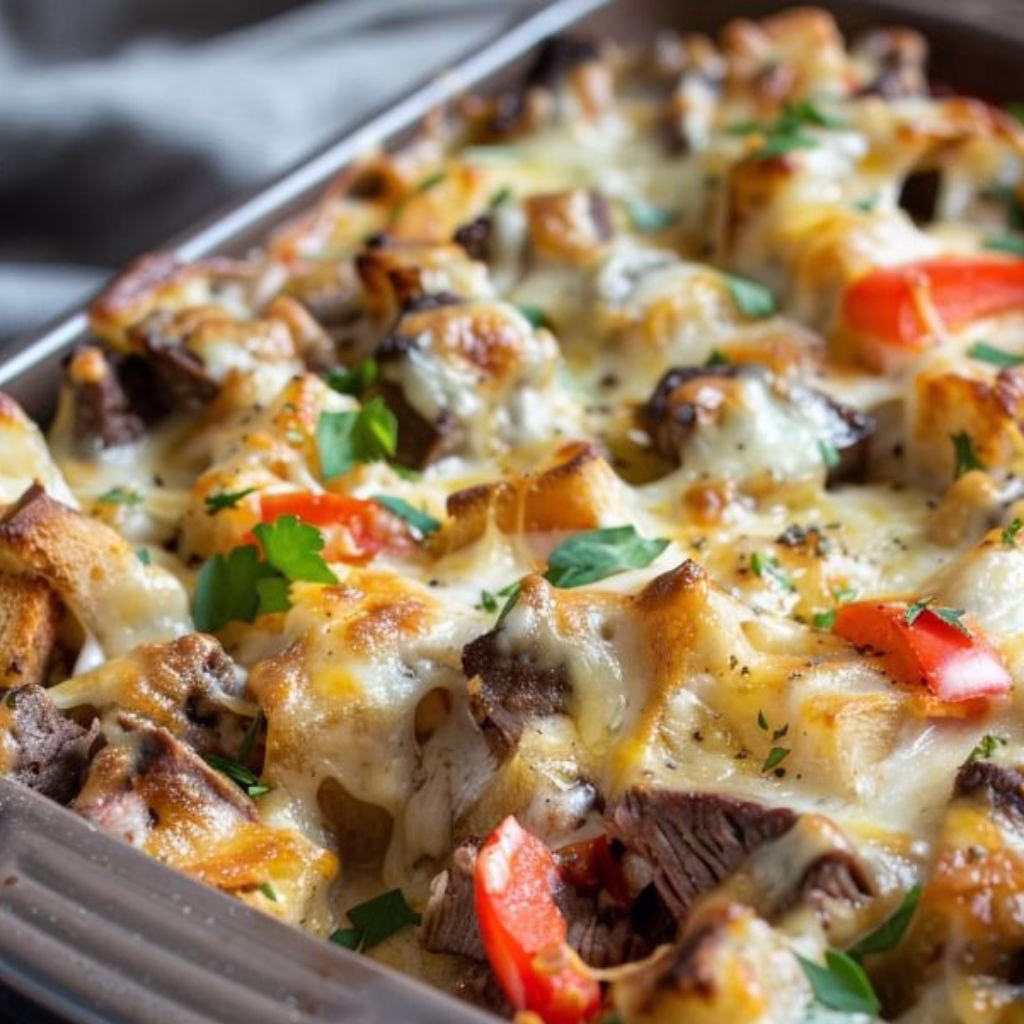 Philly Cheesesteak Casserole Recipe