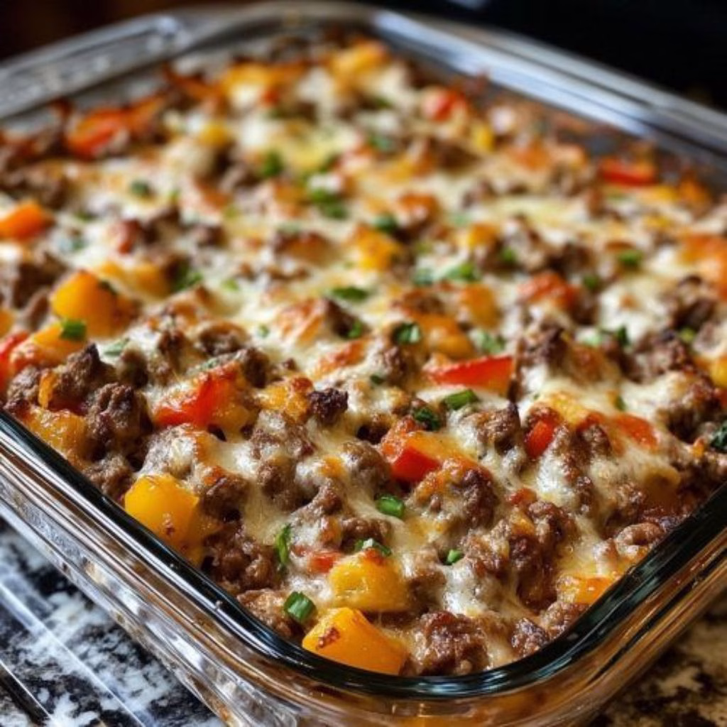 Philly Cheesesteak Casserole Recipe