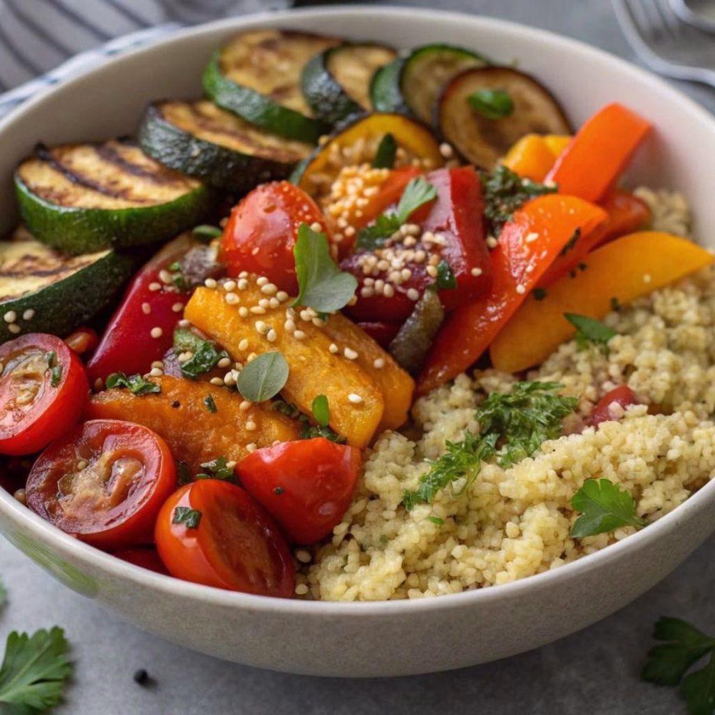 Quinoa Bowl with Roasted Veggies and Feta Recipe