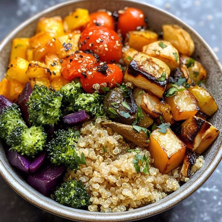 Quinoa Bowl with Roasted Veggies and Feta Recipe
