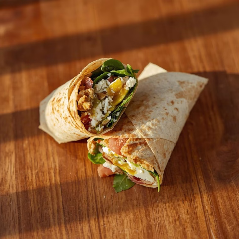 Spinach and Feta Breakfast Wrap Recipe