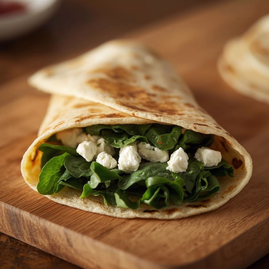 Spinach and Feta Breakfast Wrap Recipe