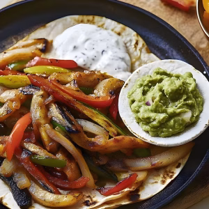 Vegetable Fajitas with Homemade Guacamole Recipe