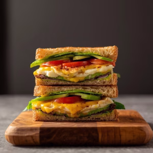 Veggie Breakfast Sandwich with Avocado Recipe