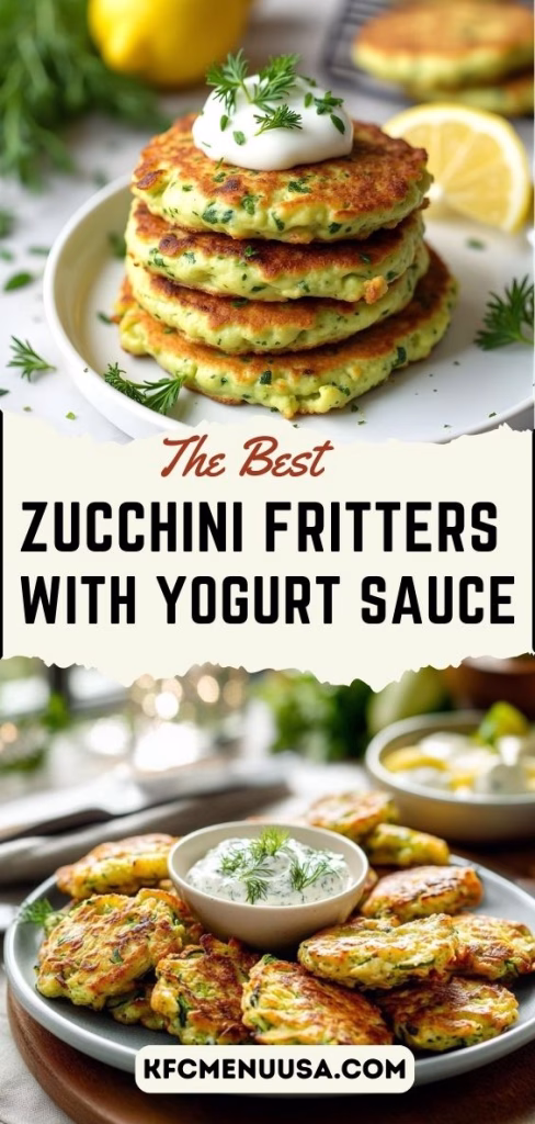 Zucchini Fritters with Yogurt Sauce Recipe