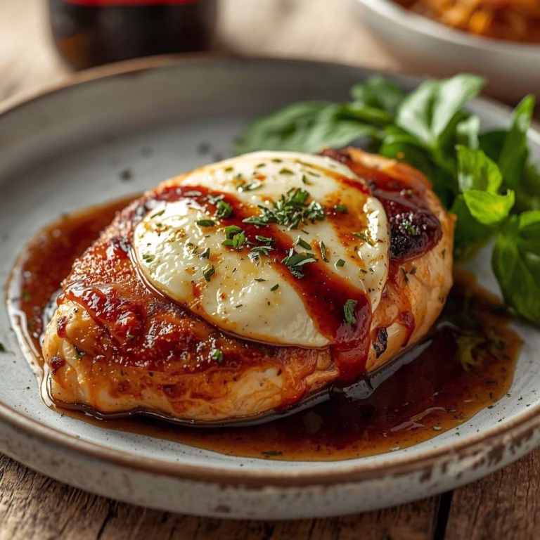 Balsamic Baked Chicken Breast with Mozzarella Cheese Recipe