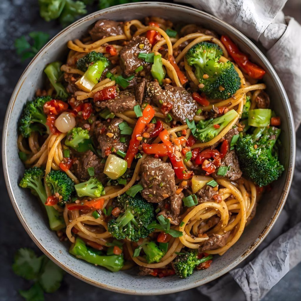 Beef Broccoli Noodle Stir Fry Recipe