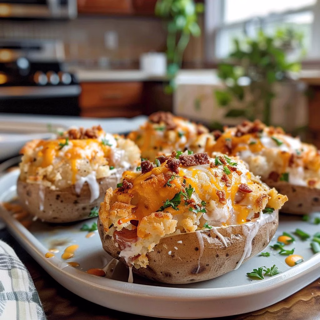 Crack Chicken Stuffed Baked Potatoes Recipe