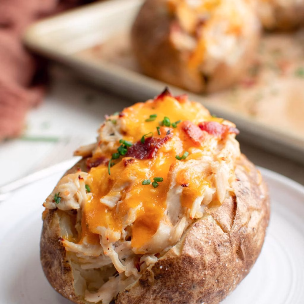 Crack Chicken Stuffed Baked Potatoes Recipe