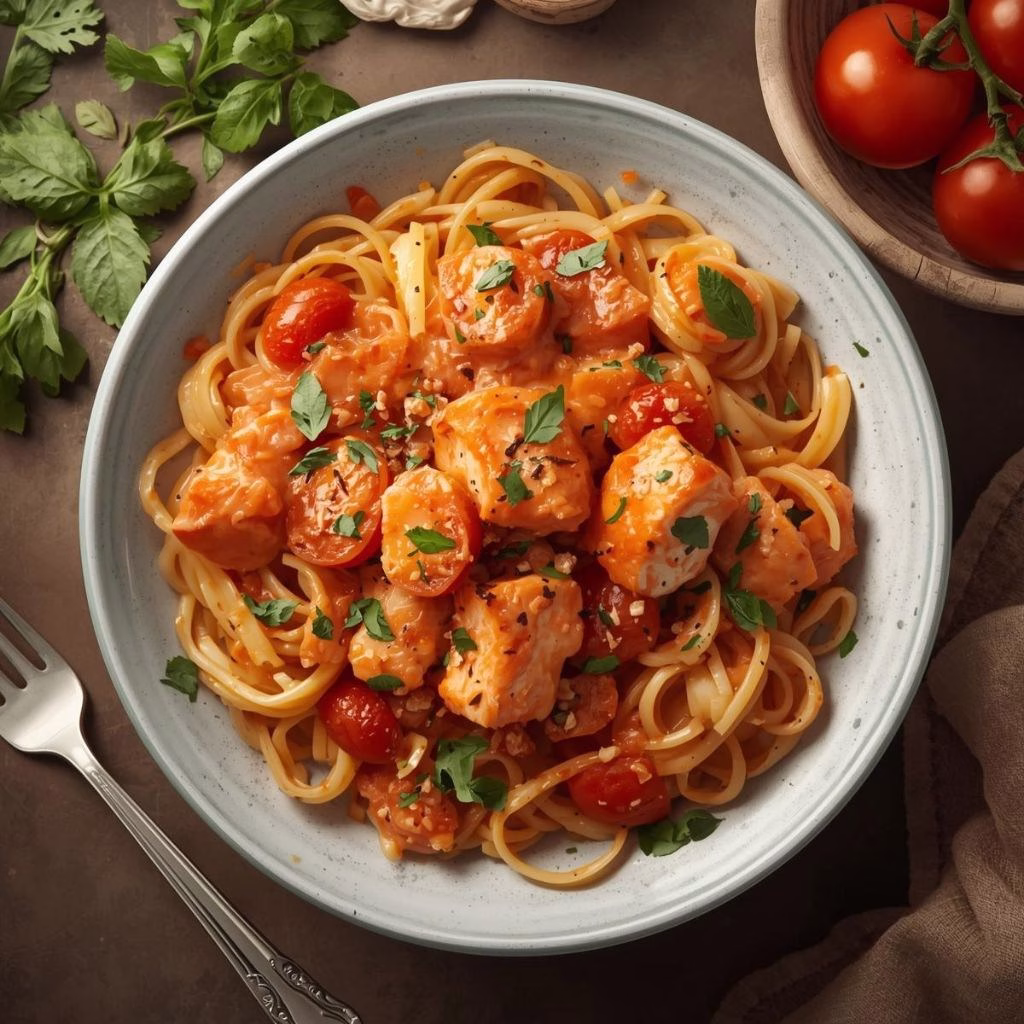 Creamy Tomato Salmon Pasta Recipe