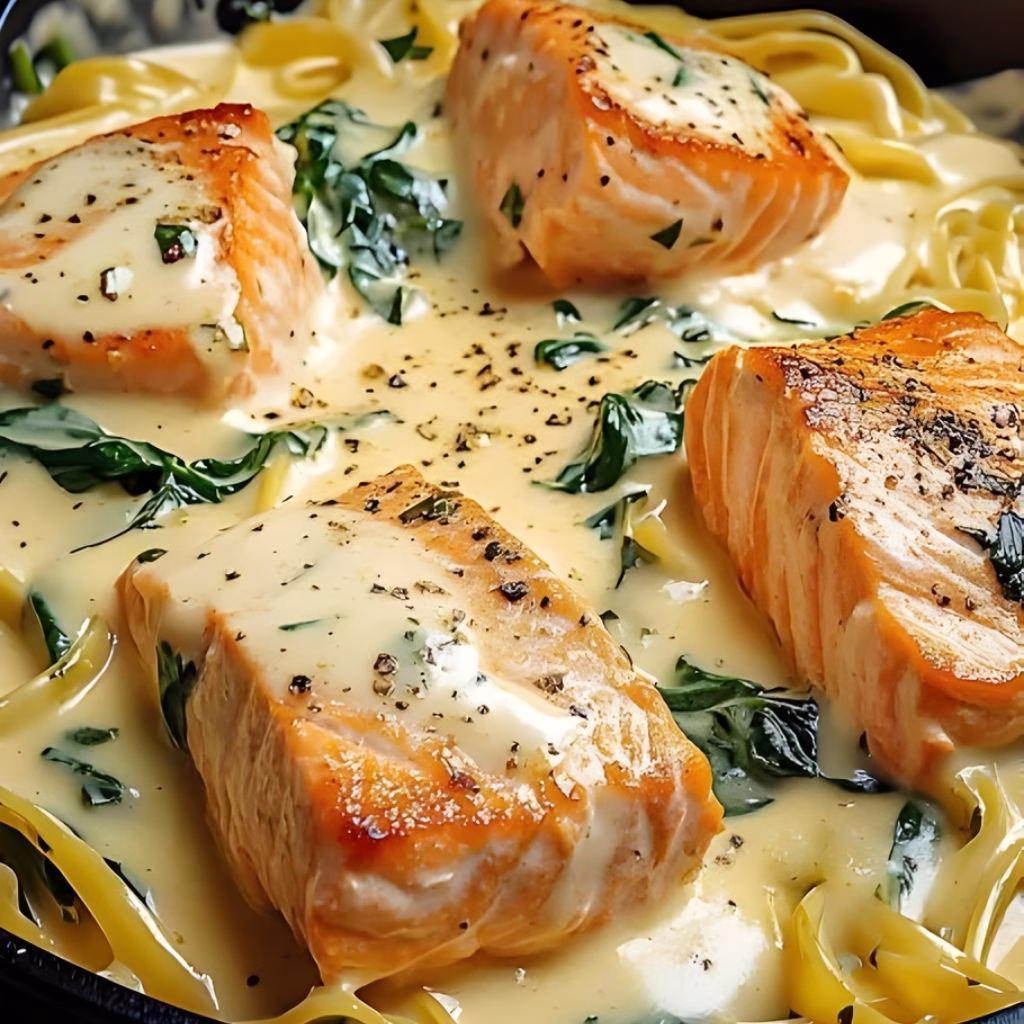 Easy Creamy Salmon Florentine Recipe