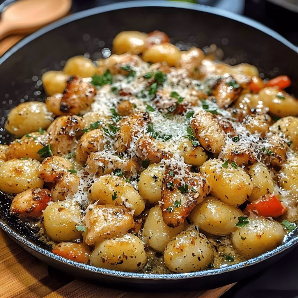 Garlic Chicken Gnocchi Skillet Recipe