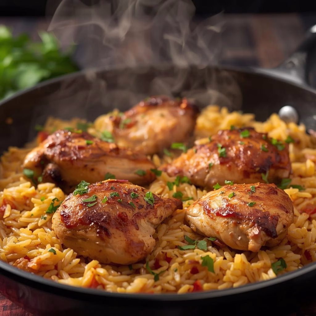 Healthy Rice and Chicken Dinner Skillet Recipe