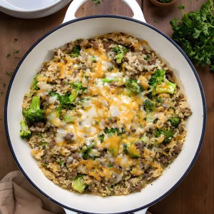 One Pot Beefy Broccoli Rice Recipe