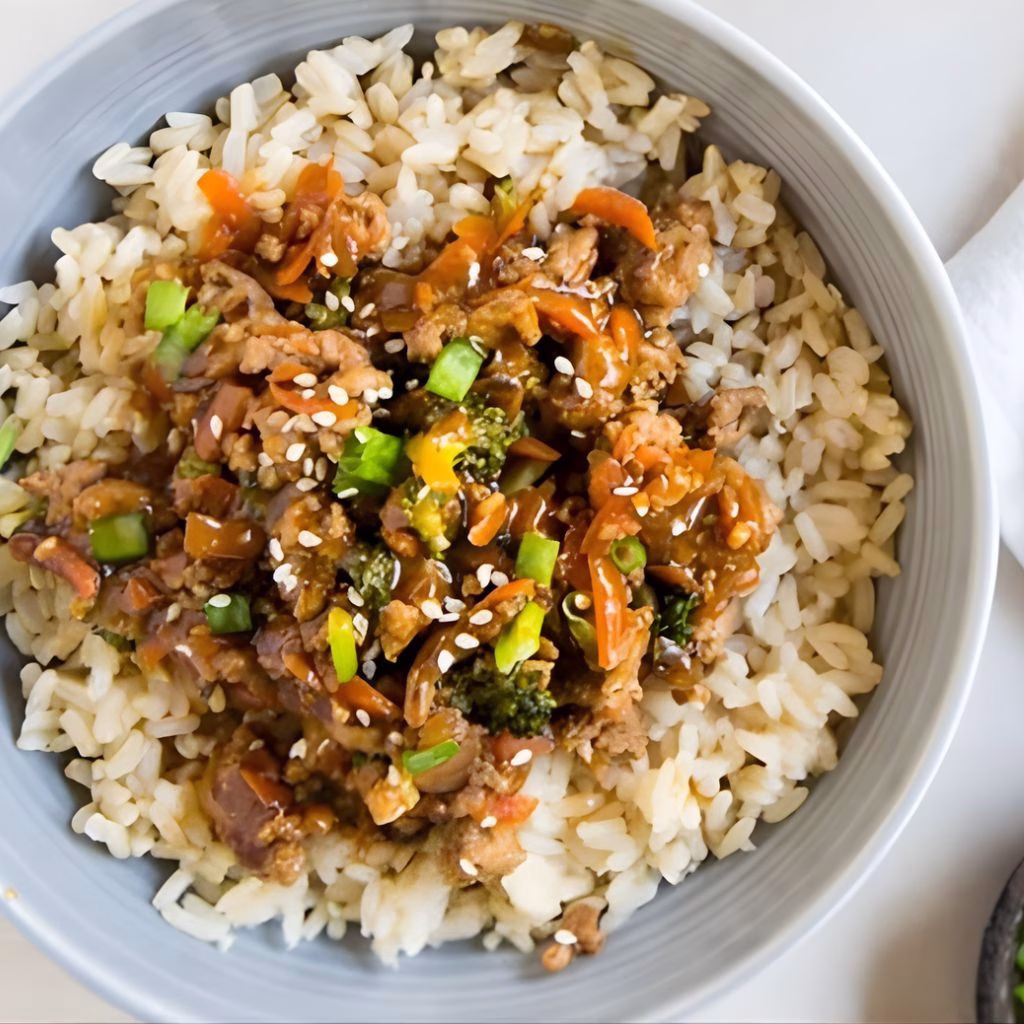 Teriyaki Turkey Rice Bowls Recipe 