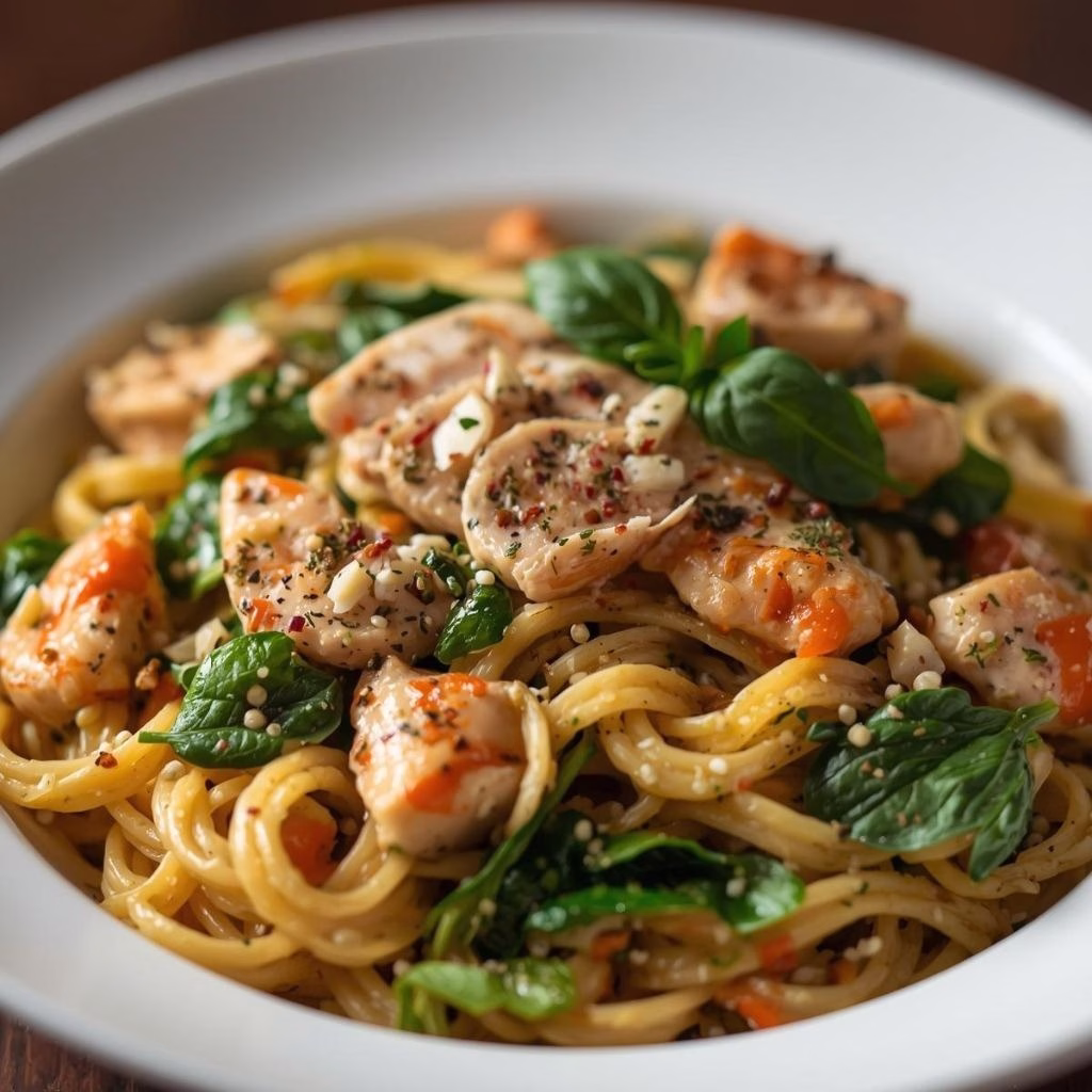Easy Chicken Spinach Pasta Recipe
