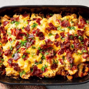 Buffalo Chicken Roasted Potato Bake Recipe