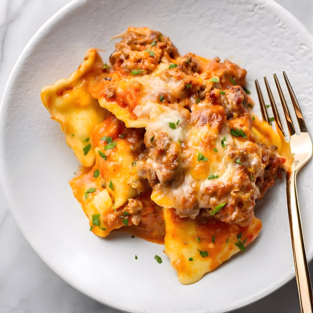 Cheesy Baked Ravioli Recipe