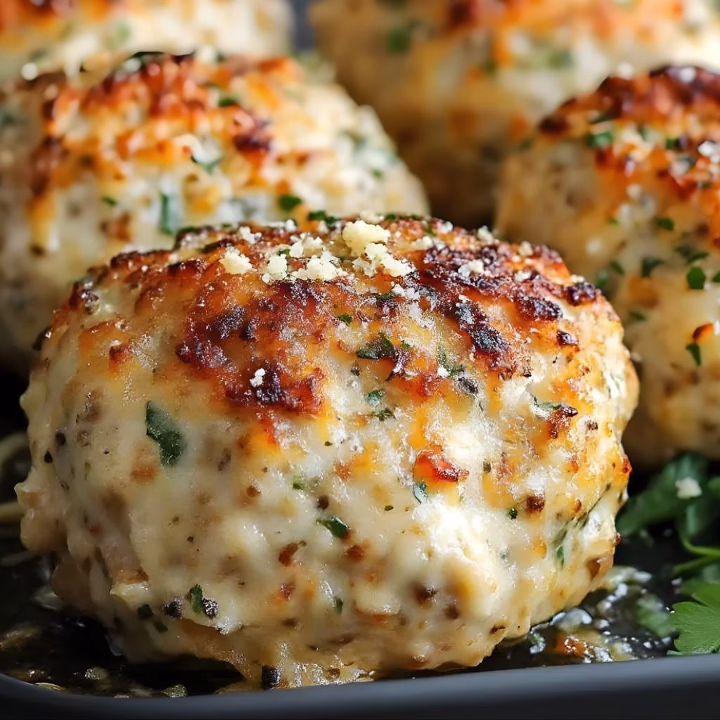 Garlic Parmesan Chicken Meatloaves Recipe 
