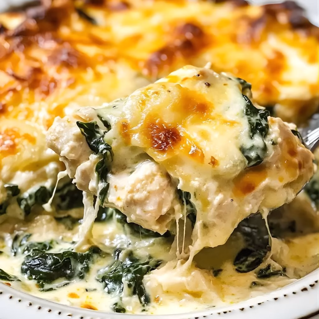 Chicken and Spinach Casserole with Cream Cheese Recipe