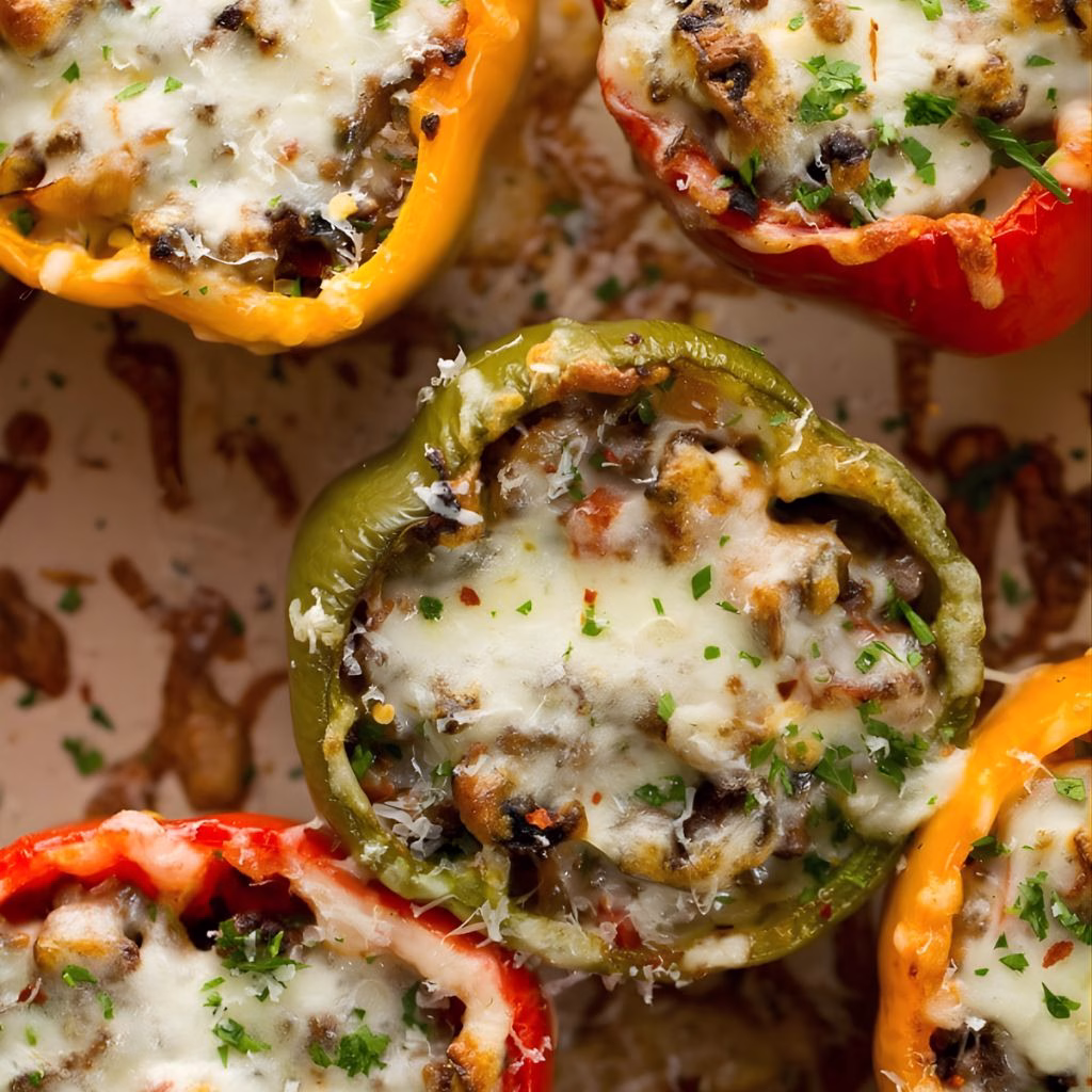 Meat Lovers Pizza Stuffed Peppers Recipe