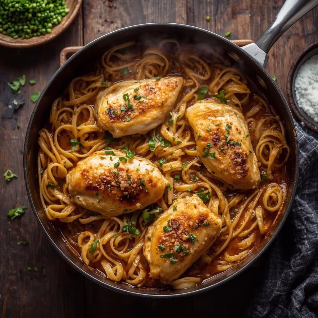 One Pot Parmesan Chicken Pasta Recipe