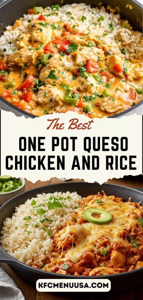 One Pot Queso Chicken and Rice Recipe