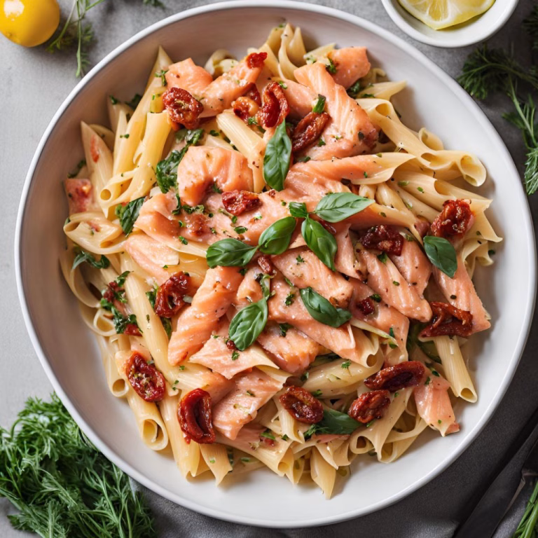 Salmon Pasta with Sun-Dried Tomatoes Recipe