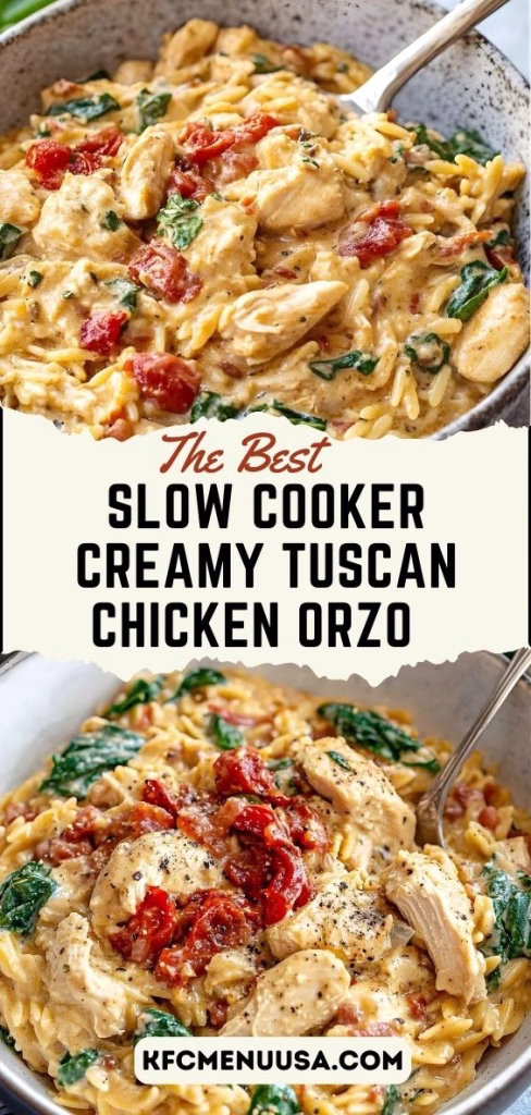 Slow Cooker Creamy Tuscan Chicken Orzo Recipe 