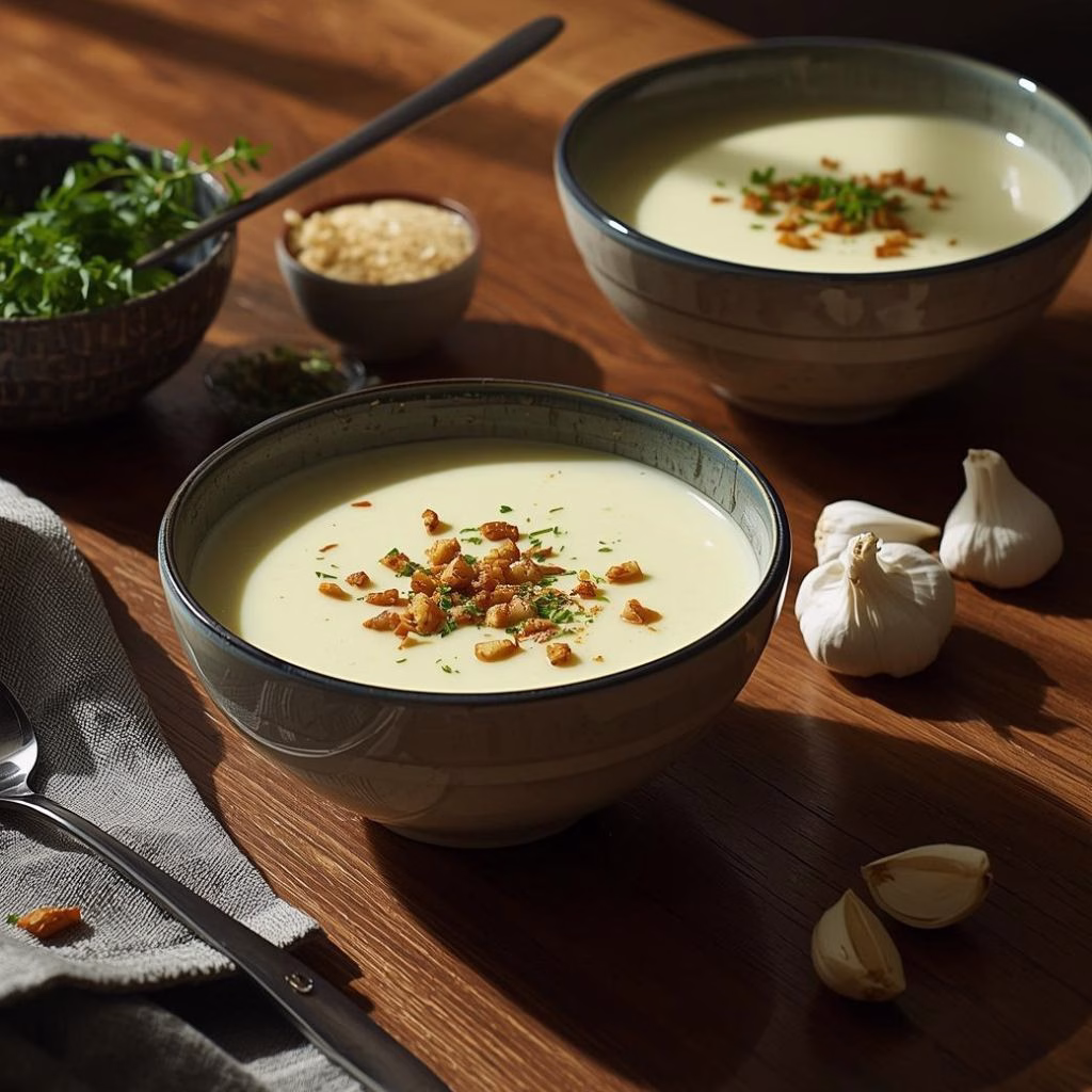 Asiago Roasted Garlic Cauliflower Soup Recipe