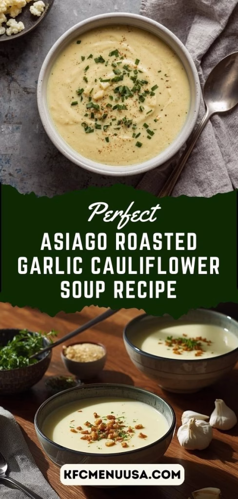 Asiago Roasted Garlic Cauliflower Soup Recipe