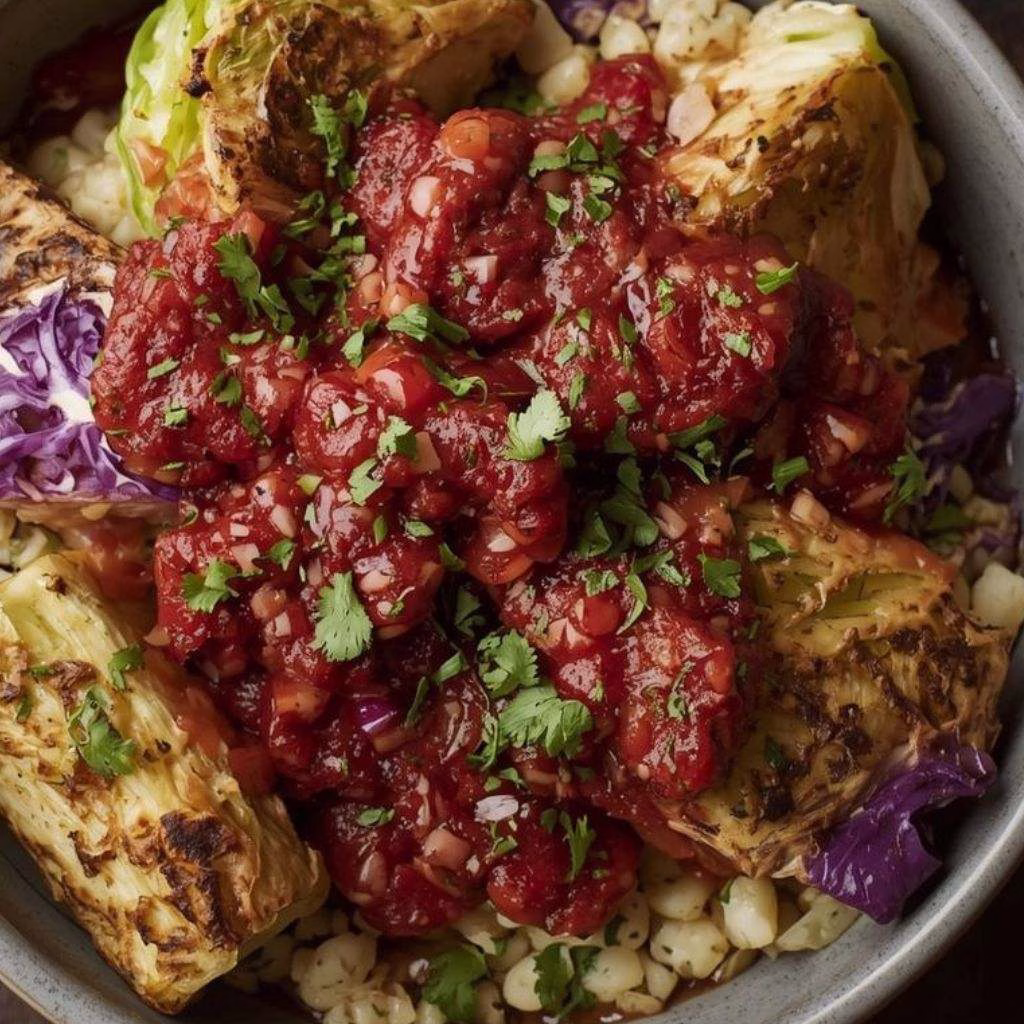 Baked Cabbage Salad with Winter Romesco Recipe