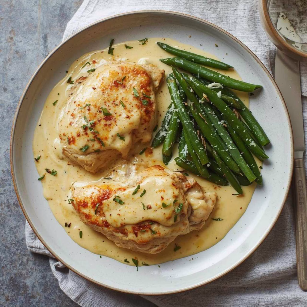 Baked Caesar Chicken with Creamy Parmesan Sauce Recipe