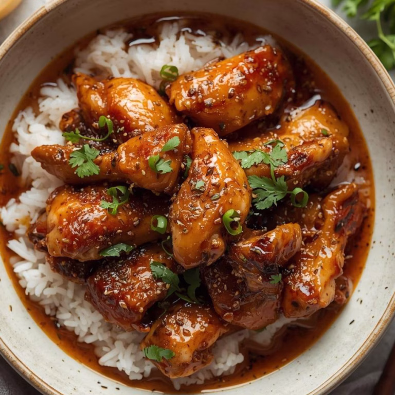 Caramelized Soy Chicken in Garlic Ginger Broth with Rice