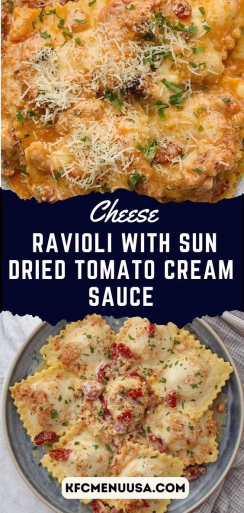 Cheese Ravioli with Sun Dried Tomato Cream Sauce Recipe