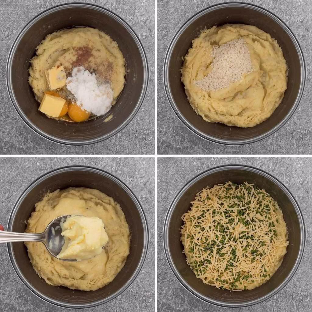 Cheesy Mashed Potato Puff Bites Recipe